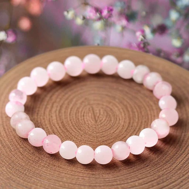 bracelet quartz rose 6mm