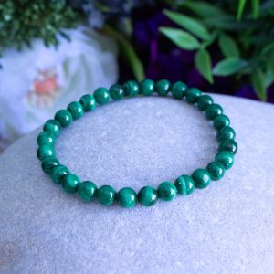 bracelet malachite 6mm